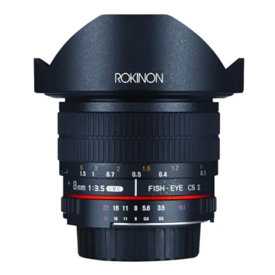 Abbildung von Rokinon 8 mm f3,5 AS IF MC CSII DH Fischaugenobjektiv mit Abnehmbarer Haube für Olympus und Panasonic Micro 4/3 (MFT) Mount Digitalkameras (HD8M MFT)