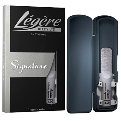 Abbildung von Légère Reeds Bb Klarinettenblatt, Signature, Blattstärke 4.00 (BBSS4.00) Hochwertiges synthetisches Holzblasrohr