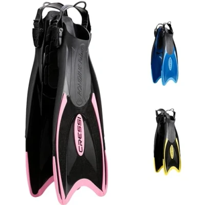 Abbildung von Cressi Palau Fins Verstellbare Flossen zum Tauchen, Freitauchen und Schnorcheln, Verfügbar für Erwachsene Kinder, Schwarz/Rosa, 32/35