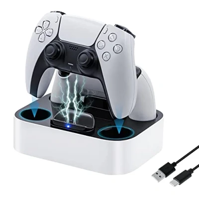 Abbildung von Tolesum PS5 Controller Ladestation, Ladegerät Docking Station für DualSense Zubehör mit LED Licht Anzeigen/Schnellladung/Kurzschlussschutz