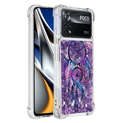 Abbildung von KBIKO zxl Kompatibel mit Xiaomi Poco X4 Pro 5G Glitzer Hülle,Mädchen Glitzern Handyhülle,Paillette Flüssigkeit Clear Silikon Schutzhülle für Windspiele YB
