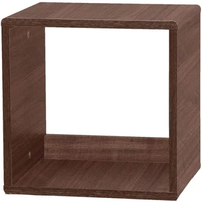 Abbildung von Iris Ohyama, Regal, Aufbewahrungswürfel, Kleines Beistellmöbel, Design, Modular, Stapelbar, Büro, Schlafzimmer, Wohnzimmer QR Box 34 Braun