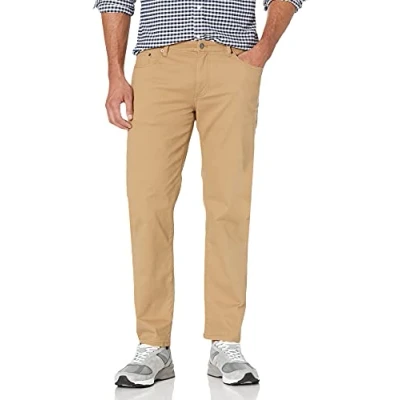 Abbildung von Amazon Essentials Herren 5 Pocket Stretch Twillhose, Gerade Geschnitten, Dunkles Khakibraun, 40W / 32L