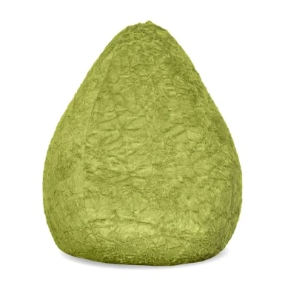 Abbildung von Lumaland Fluffy Sitzsack Kinderzimmer Sitzkissen 60 x 45 cm Waschbarer Bezug aus Webplüsch Flauschiger &amp; weicher Kinder Bodenkissen Passend für Mädchen Jungen 120L Volumen [Grün]