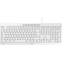 Abbildung von CHERRY STREAM KEYBOARD, Kabelgebundene Tastatur, Französisches Layout (AZERTY), Leiser Tastenanschlag, Einzigartiges Tippgefühl, Flaches Design, Weiß Grau