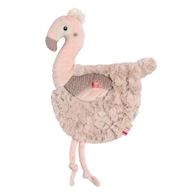 Abbildung von Fehn Schmusetuch Flamingo Spielkamerad, Einschlafhilfe &amp; Stofftier Schnuffeltuch zum Greifen, Fühlen, Knuddeln und Liebhaben Kuscheltuch für Babys Kleinkinder ab 0+ Monaten