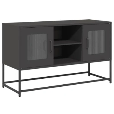 Abbildung von vidaXL TV Schrank Schwarz 100,5x39x60,5 cm Stahl, Ständer, Lowboard, Tisch, Sideboard, Möbel, Fernsehschrank, Fernsehtisch