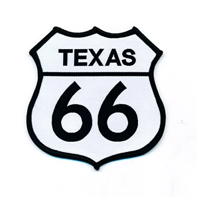 Abbildung von hegibaer 48 x mm Route 66 Texas USA Mother Road Biker Patch Aufnäher Aufbügler 0811 A