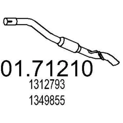 Abbildung von MTS 01.71210 Abgasrohr 760 hinten für Endschalldämpfer FORD: Focus C Max, 2 Schrägheck, MAZDA: 3 Hatchback, Limousine