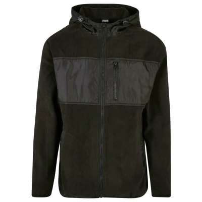Abbildung von Urban Classics Hooded Micro Fleecejacke, Herren, Größe: Small, Black