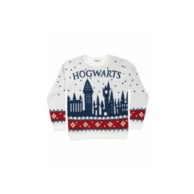 Abbildung von Harry Potter Hogwarts Weihnachts Winter UGLY Christmas Strickpullover, Größe: Small, Weiß