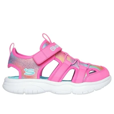 Abbildung von Skechers Kids FLEX SPLASH Sandale, Klettschuh mit Glitzer, Größenschablone zum Download