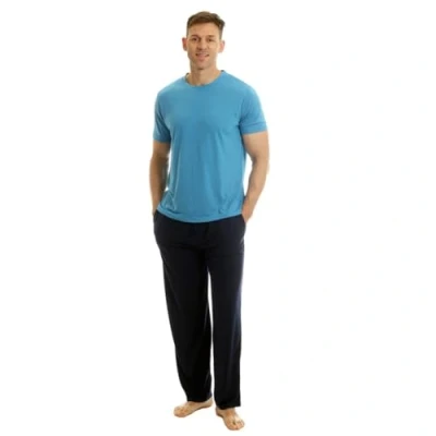 Abbildung von Light &amp; Shade LSSET032L Herren T Shirt mit Rundhalsausschnitt und Hosenunterteil Pyjama Set, Blau, S