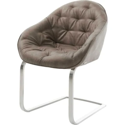 Abbildung von Schwingstuhl Gaio Flex Taupe Vintage Freischwinger flach Edelstahl