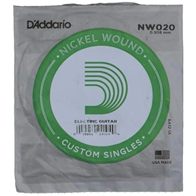 Abbildung von D&#039;Addario NW020 Nickel Einzelsaite für Gitarren 0,051 cm (0,020 Zoll)