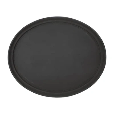 Abbildung von Olympia Kristallon Oval Anti Rutsch Serviertablett, Schwarz: 685(B)x560(T)mm, Polypropylen Kunststofftablett, Serviertablett für Speisen, Getränke Kneipen, Clubs, Nachtclubs, Restaurants, C162