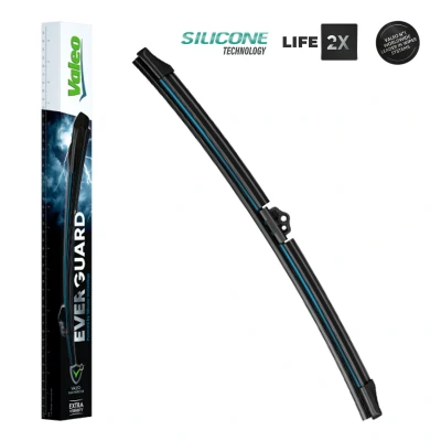 Abbildung von Scheibenwischer Valeo Everguard Silicone Single 566003 400mm vorne Flachbalkenwischblatt VOLKSWAGEN: Sharan II, PEUGEOT: 208 I Schrägheck