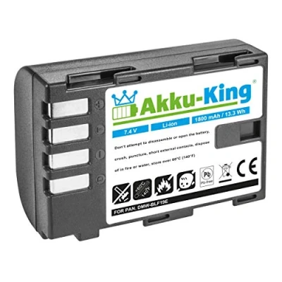 Abbildung von Akku King kompatibel mit Panasonic DMW BLF19 Li Ion 1800mAh für Lumix DMC GH3 GH3, GH4 GH4, GH4A, GH4H, GH4M, GH4R