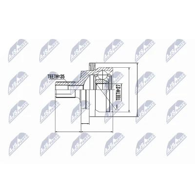 Abbildung von NTY NPZ ME 004 Gelenksatz Vorderachse, radseitig mit ABS Sensorring MERCEDES BENZ: E Klasse T modell, Limousine, C Limousine