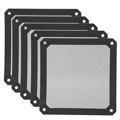 Abbildung von 5 Pcs Cooler Fan Filter,120 x 120 1.7mm PVC Magnetic Computer Mesh Frame Dust Filter,Dustproof PC Cover Grills,Black