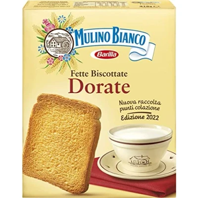 Abbildung von 3x Mulino Bianco Fette Biscottate Le Dorate Zwieback kekse gebackenem Brot 315g