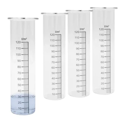 Abbildung von Spetebo Regenmesser Ersatzglas mit Skala 4er Set Niederschlagsmesser für Wetterstationen Wassermengenmesser Zylinder Ersatz Messglas Glaszylinder Wetterstationzubehör