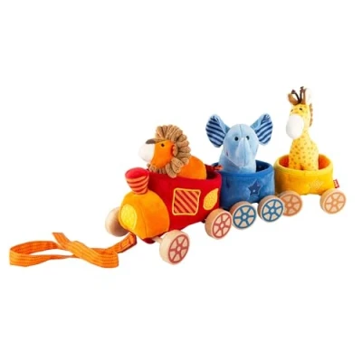 Abbildung von sigikid Nachziehspielzeug Safarizug Playq Spielzeugset Züge für Kinder, Größe: One Size, Mehrfarbig
