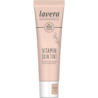 Abbildung von lavera Vitamin Skin Tint Medium 02 Foundation frischer Teint &amp; natürliches Finish kaschiert feine Unebenheiten vegan Naturkosmetik 30 ml