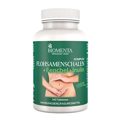 Abbildung von BIOMENTA Flohsamenschalen Komplex 140 Tabletten + Fenchel und Inulin Tabletten, 140,00 St., 126 g