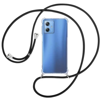 Abbildung von mtb more energy® Handykette kompatibel mit Motorola Moto G54 5G schwarz Smartphone Hülle zum Umhängen Anti Shock Full TPU Case