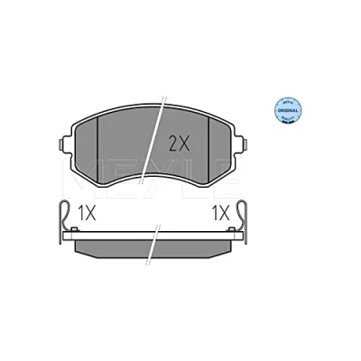 Abbildung von MEYLE 025 235 0216/W Bremsbelagsatz ORIGINAL Quality Hinterachse mit akustischer Verschleißwarnung Anti Quietsch Blech NISSAN: Patrol GR 5 SUV