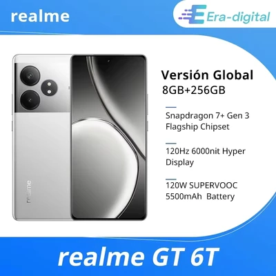 Abbildung von realme GT 6T 5G Smartphone 12+256 GB, Snapdragon 7+ Gen 3 Flagship Chipset, 120Hz 6000nit Hyper Display, 120W SUPERVOOC Charge, 5500mAh Battery, Sony 50MP OIS Camera, Razor Green (no Adapter)