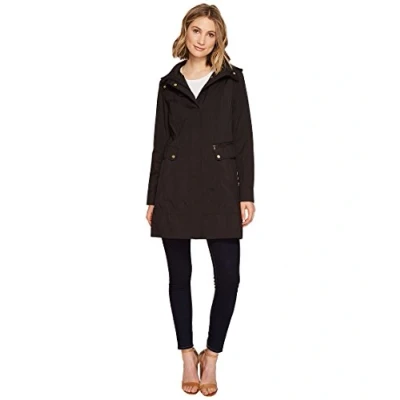Abbildung von Cole Haan Damen Regenjacke mit Kapuze und Schleife Schwarz X Small