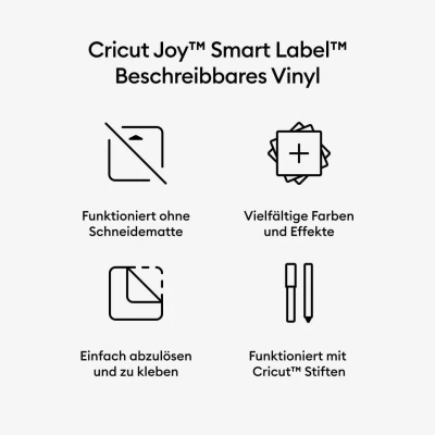Abbildung von Cricut Joy Smart Label Beschreibbares Vinyl (Permanent) Silber Holographisch 4 Blätter 14cm x 33cm (5,5&quot; 13&quot;) Für