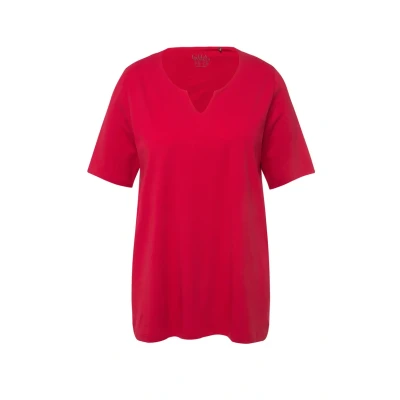 Abbildung von Ulla Popken Halbarm Tshirt basic, Damen, Größe: 42/44, Red