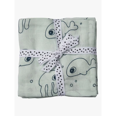 Abbildung von Done By Deer Swaddler Sea Friends 120x120 2er Pack, Blue
