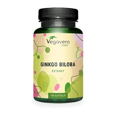 Abbildung von Ginkgo Biloba Kapseln Vegavero® 6000 mg (50:1 Extrakt) 24% Flavonoglykoside und 6% Terpenlactone 180 Stück Vegan &amp; Ohne Zusätze