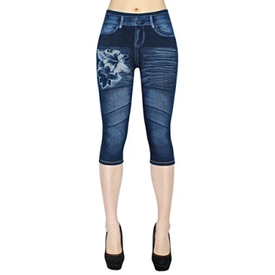 Abbildung von dy_mode 3/4 Leggings Damen Capri Jeggings High Waist Sommerleggings Waist, mit elastischem Bund