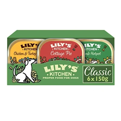 Abbildung von Lily&#039;s Kitchen Nass Hundefutter für ausgewachsene Hunde 6er Schalen (6 x 150g) Classic Dinner Multipack