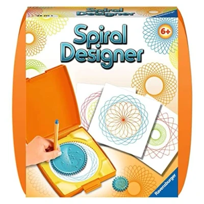 Abbildung von Ravensburger Spiral Designer Mini, Zeichnen Lernen für Kinder ab 6 Jahren, Kreatives Zeichen Set mit Mandala Schablone farbenfrohe Spiralbilder und Mandalas