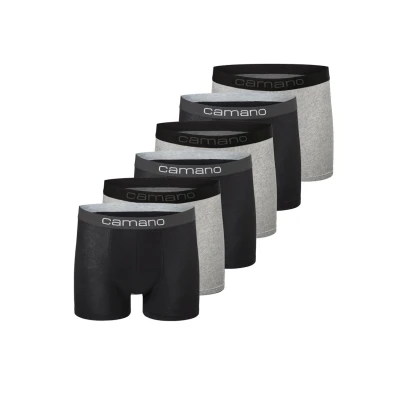 Abbildung von camano 6ER PACK Boxershorts, Herren, Größe: Medium, Black mix