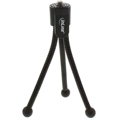 Abbildung von InLine 48006 Mini Stativ für Digitalkameras, 12,5cm Höhe, schwarz