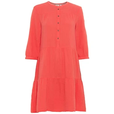 Abbildung von camel active Musselin Stufen MIT Knopfleiste Freizeitkleid, Damen, Größe: Small, Coral
