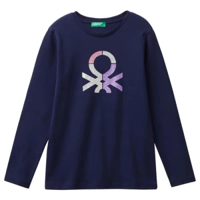 Abbildung von United Colors of Benetton Mädchen M/L 3i9wc10jr T Shirt, blau, 170 cm