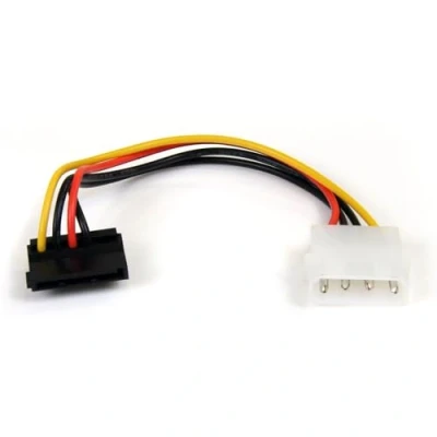 Abbildung von StarTech.com 15,2 cm 4 poliger LP4 auf rechtwinkliger SATA Stromkabel Adapter Kabel polig (SATAPOWADAPR), Schwarz, 1 Stück