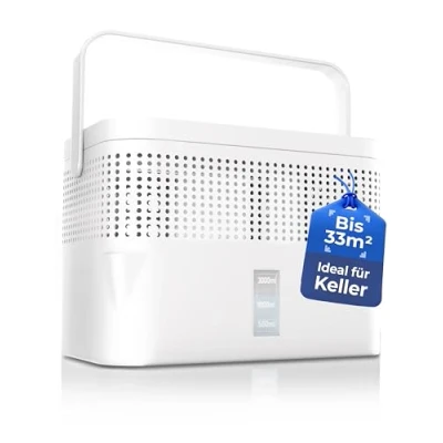 Abbildung von BonAura Luftentfeuchter AirOne Max ohne Strom I Raumentfeuchter &amp; 980g Granulat, für 79 m3 Räume, Tank 2,00 l, 680g 360 Belüftung, Ausgiesser, Füllstandsanzeige, 1L
