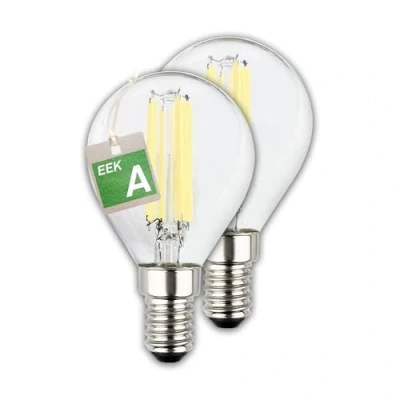 Abbildung von LED Leuchtmittel Tropfen E14 2,5W klar 3000K 525lm EEK A 2er