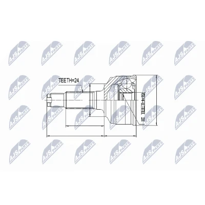Abbildung von NTY NPZ DA 012 Gelenksatz Vorderachse rechts, links DAIHATSU: CUORE 6, Terios I, Move