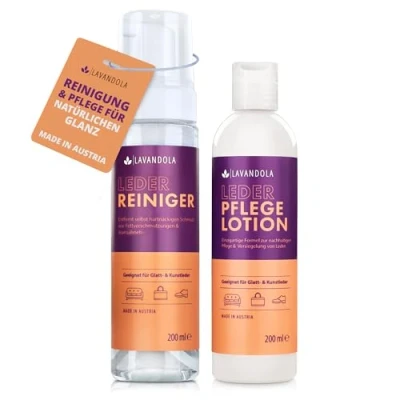 Abbildung von Lavandola Lederpflege Set Lotion &amp; Lederreiniger 2X 200ml