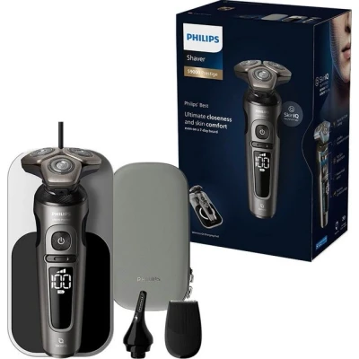 Abbildung von Philips Elektrorasierer Series 9000 Prestige SP9872/15, Aufsätze: 2, Etui, mit SkinIQ Technologie